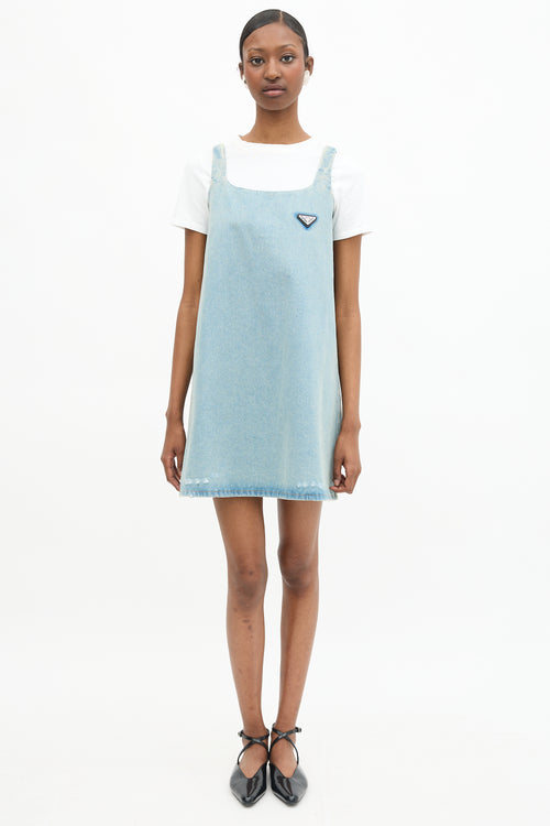 Prada Spring 2021 Denim Logo Dress