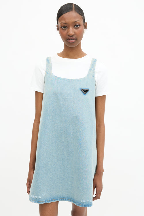 Prada Spring 2021 Denim Logo Dress