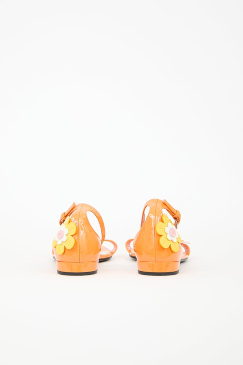 Prada Spring 2017 Patent Floral Sandal