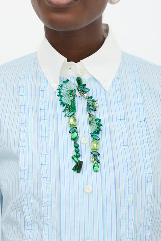 Prada Stripe & Gem Shirt