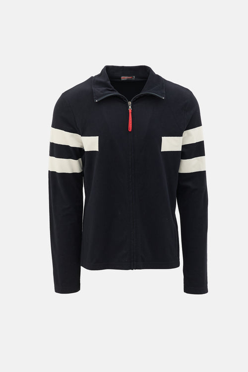 Prada Stripe Zip Up Jacket