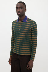 Prada Striped Jersey Polo Top