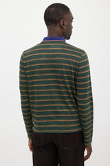 Prada Striped Jersey Polo Top