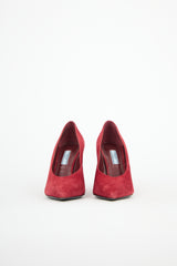 Prada Suede Block Heel Pump