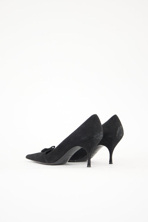 Prada Suede Bow Pump