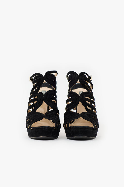 Prada Suede Cage Sandal
