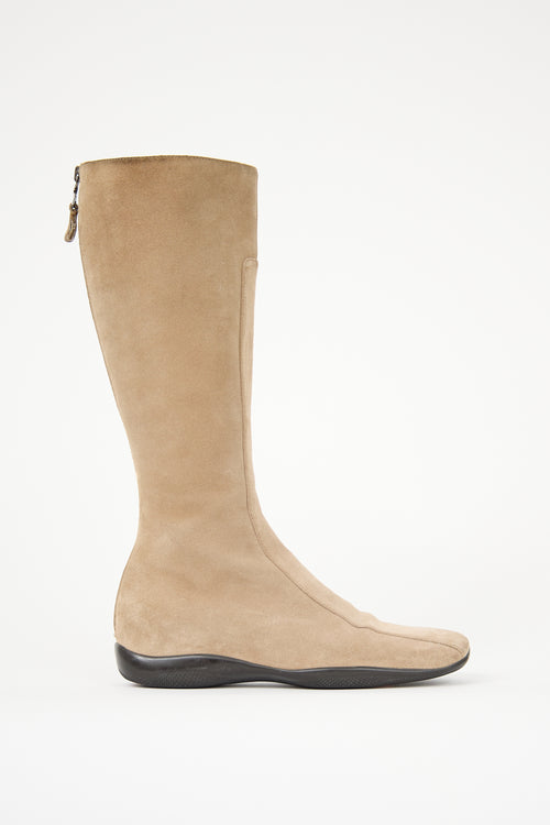 Prada Suede Knee Boot