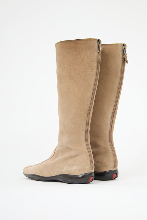 Prada Suede Knee Boot