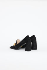 Prada Suede Chain High Heel Loafer