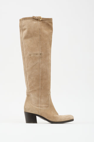Prada Suede Knee High Boot