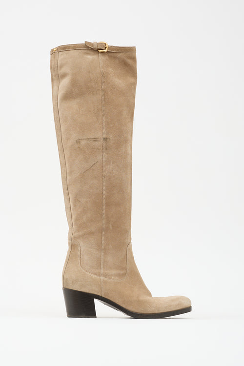 Prada Suede Knee High Boot