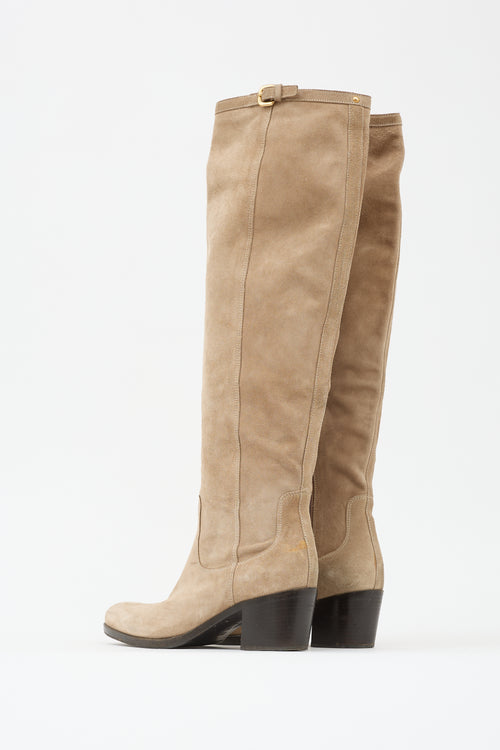 Prada Suede Knee High Boot