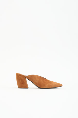 Prada Suede Pointed Toe Mule