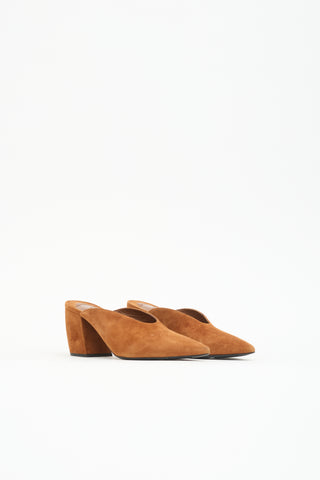 Prada Suede Pointed Toe Mule