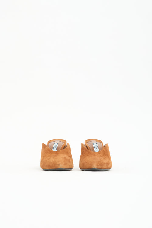 Prada Suede Pointed Toe Mule
