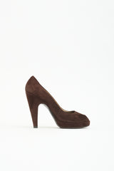 Prada Suede Peep Toe Pump