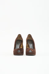Prada Suede Peep Toe Pump