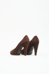 Prada Suede Peep Toe Pump