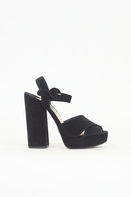 Prada Suede Platform Heel