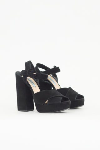 Prada Suede Platform Heel