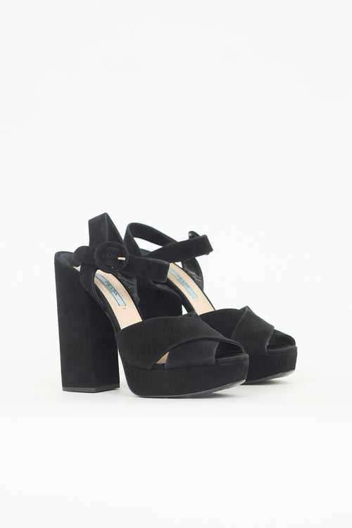Prada Suede Platform Heel
