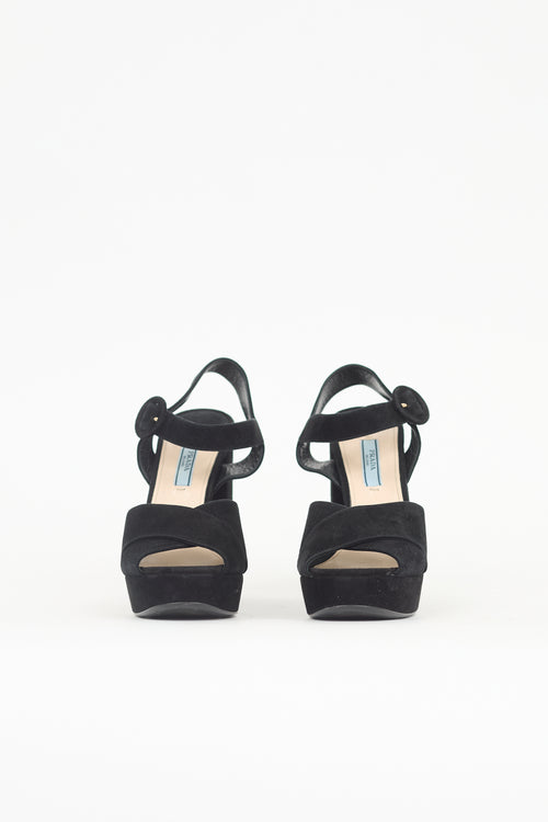 Prada Suede Platform Heel