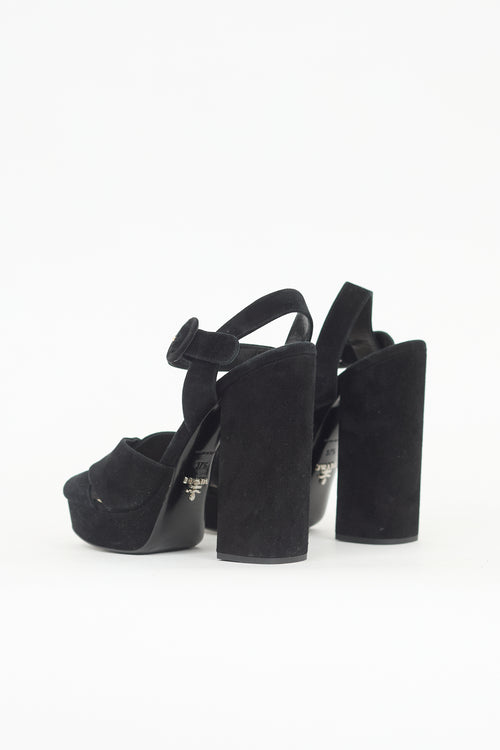 Prada Suede Platform Heel