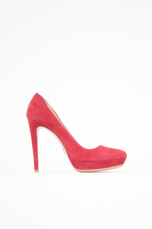 Prada Suede Platform Pump