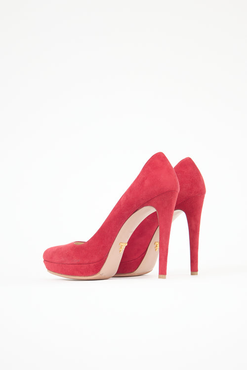 Prada Suede Platform Pump