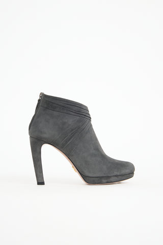 Prada Suede Pleated Bootie