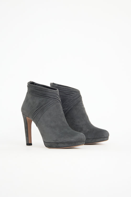Prada Suede Pleated Bootie