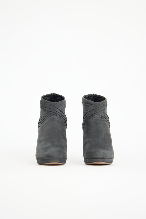 Prada Suede Pleated Bootie