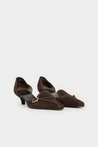 Prada Suede Square Toe  Heel