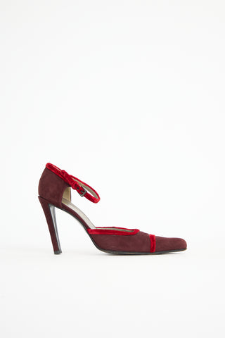 Prada Suede Velvet Trim Pump