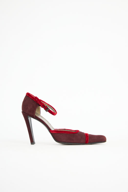 Prada Suede Velvet Trim Pump