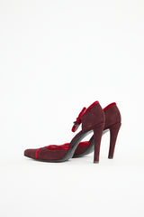 Prada Suede Velvet Trim Pump