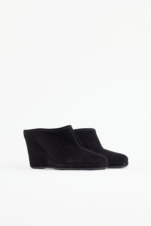 Prada Suede Wedge Mule