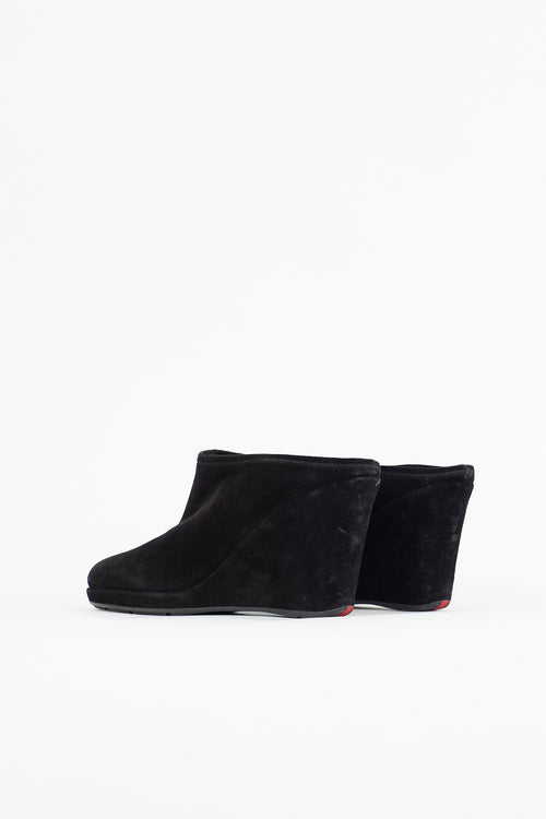Prada Suede Wedge Mule