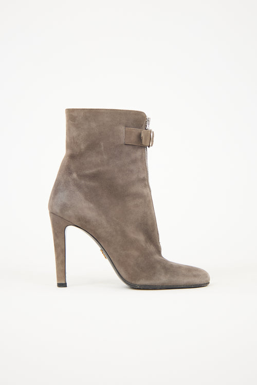 Prada Suede Heeled Boot