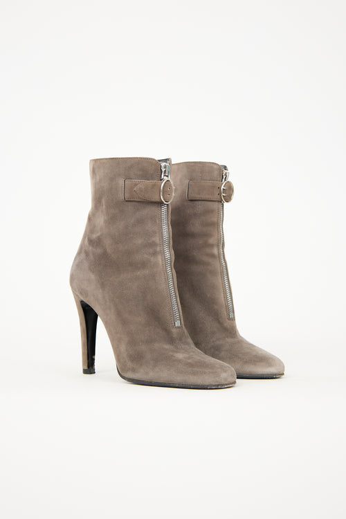Prada Suede Heeled Boot
