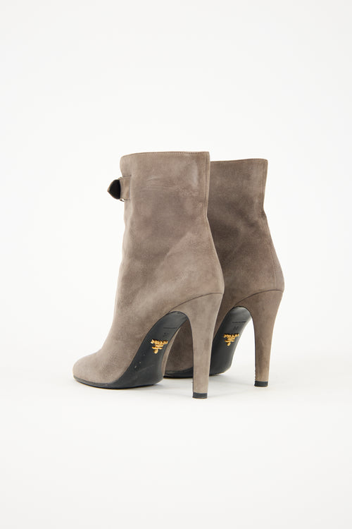 Prada Suede Heeled Boot
