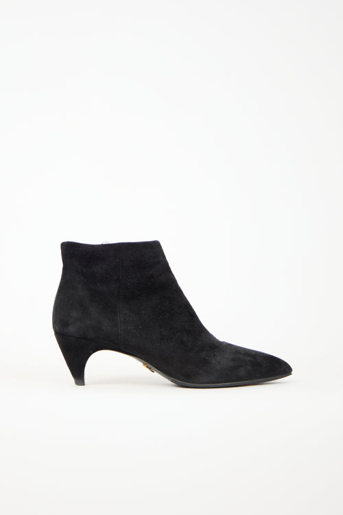 Prada Suede Pointed Toe Bootie