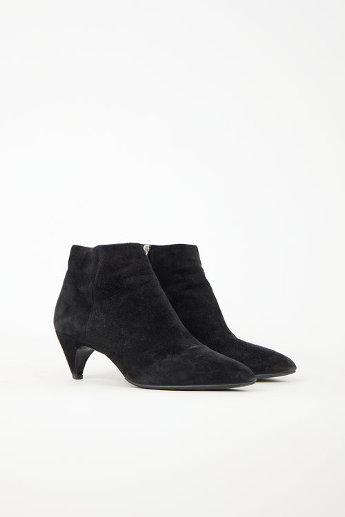 Prada Suede Pointed Toe Bootie