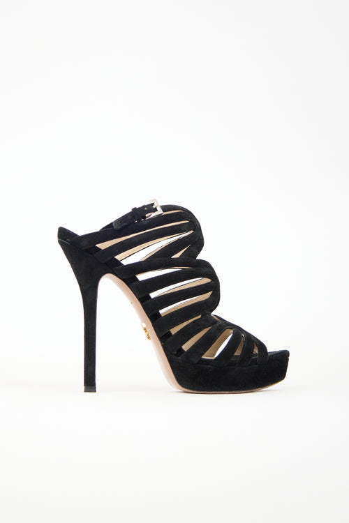 Prada Suede Cut Out Heel