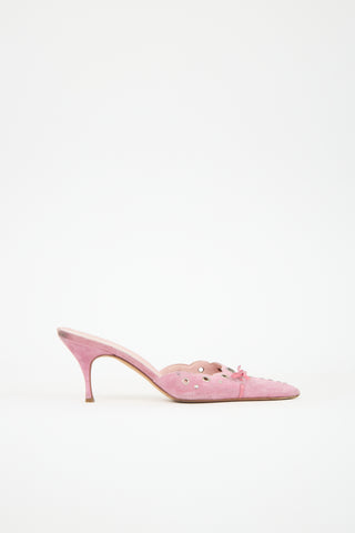 Prada Suede Grommet Mule
