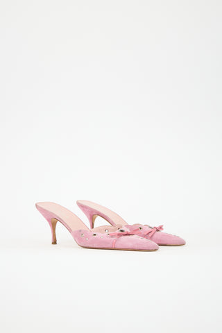 Prada Suede Grommet Mule