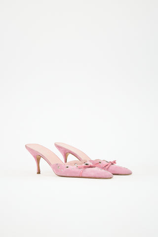 Prada Suede Grommet Mule