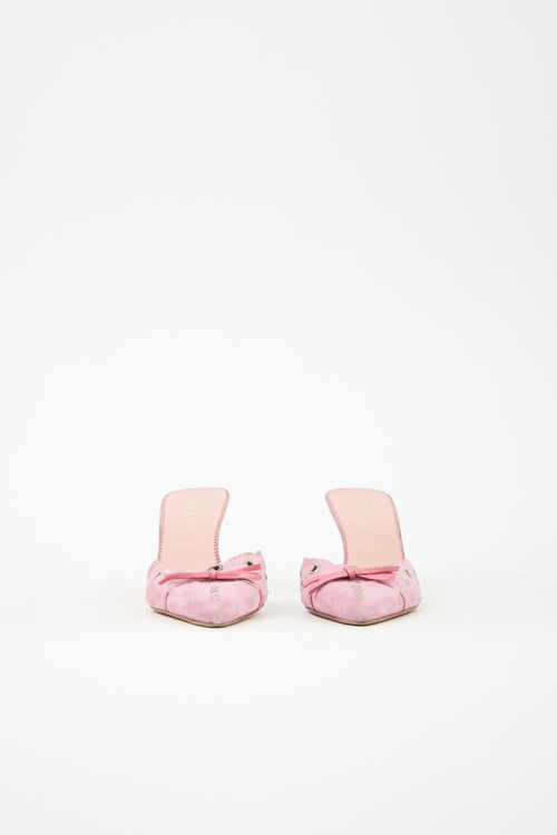 Prada Suede Grommet Mule