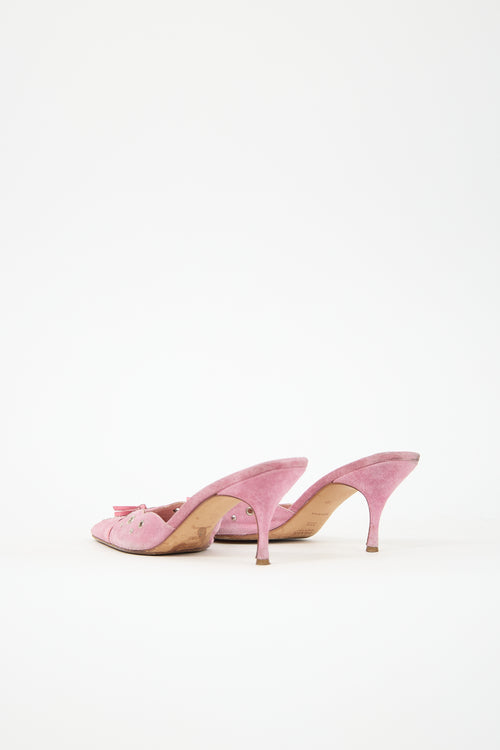 Prada Suede Grommet Mule