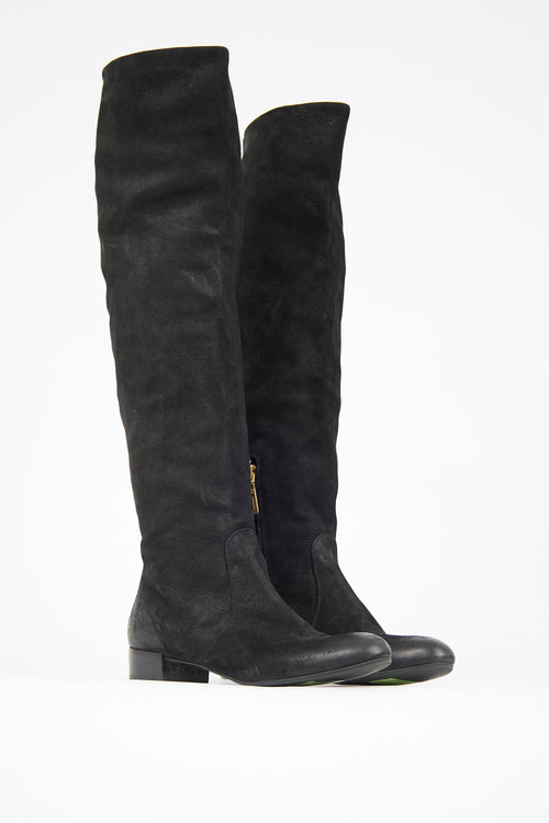 Prada Suede Knee High Boot